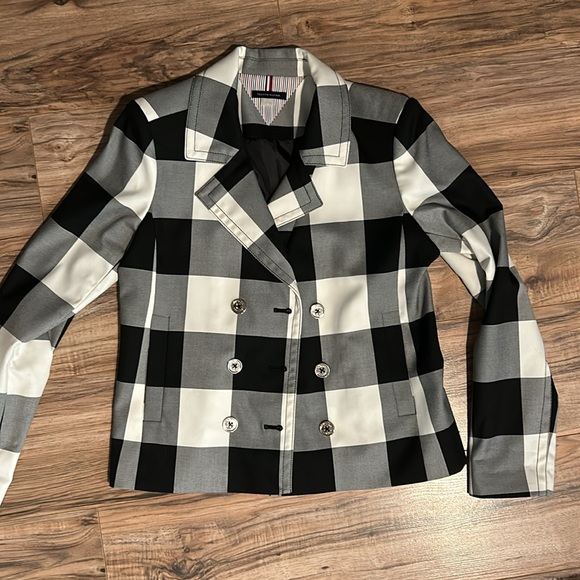 TOMMY HILFIGER double breasted silver buttoned blazer. Fall staple! - Picture 9 of 9
